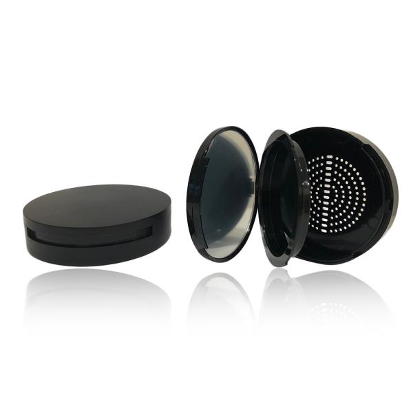Quality Customization ABS Refillable Compact Powder Case Black Color for sale