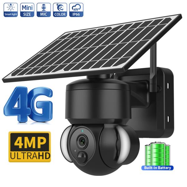 Quality 2K Wireless WiFi 360 Degree Ptz Camera , Solar Security Camera Battery Powered for sale