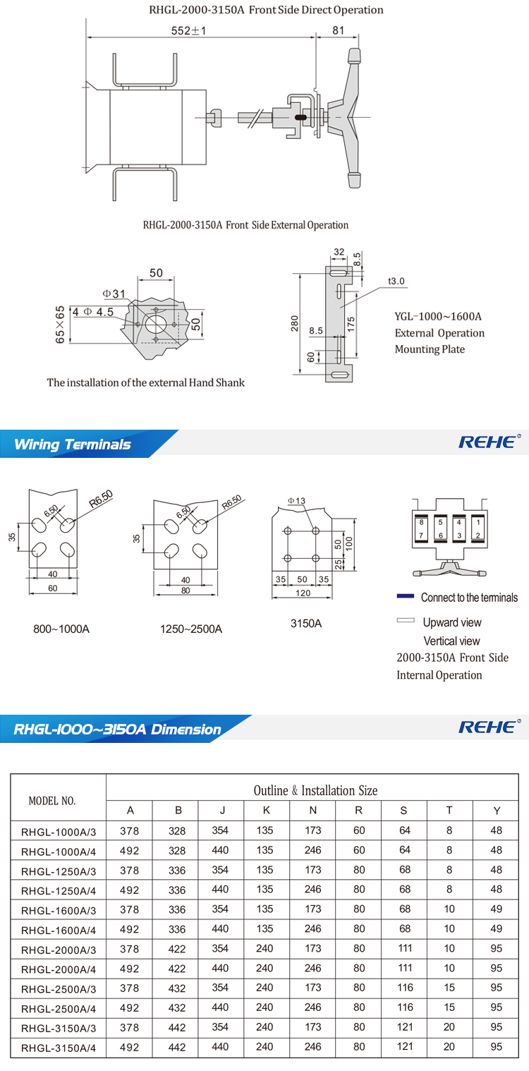 Manual Changeover Switch 3Pole/4Pole Isolation manual Transfer Switch