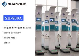 Heart Rate Height And Weight Measuring Scale , LCD Advertising Omron Blood Pressure Machine