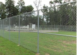 Commercial Chain Link Fence 8 Foot Sliver Color With EC / ISO9000 Certificate