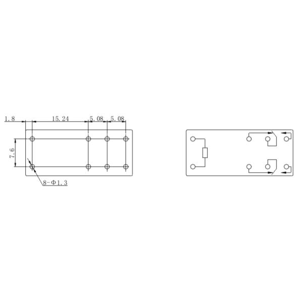 General Purpose Power Relay Switch / 8 Pin 5A DPDT Power Relay 29*12.6*20.6mm