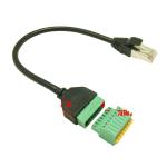 RJ45 8P8C Connector to 8 Pin Screw Terminal Block Adapter 30cm Long for Security