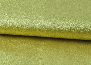 Sparkly Fine Pu Glitter Fabric Eco Friendly PU Synthetic Material Plain Color