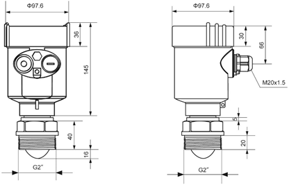 KLD801 Water Level Radar Transmitter For Non Corrosive Liquid 220V/110VAC Power Supply