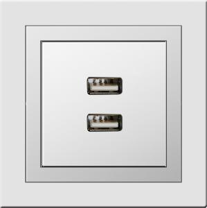 China Laffey USB Charger Socket , Dual Usb Wall Socket 100-240V AC on sale