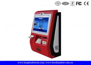 China Touch Screen Customized Wall Mount Kiosk With Metal Keypad And Cash acceptor on sale