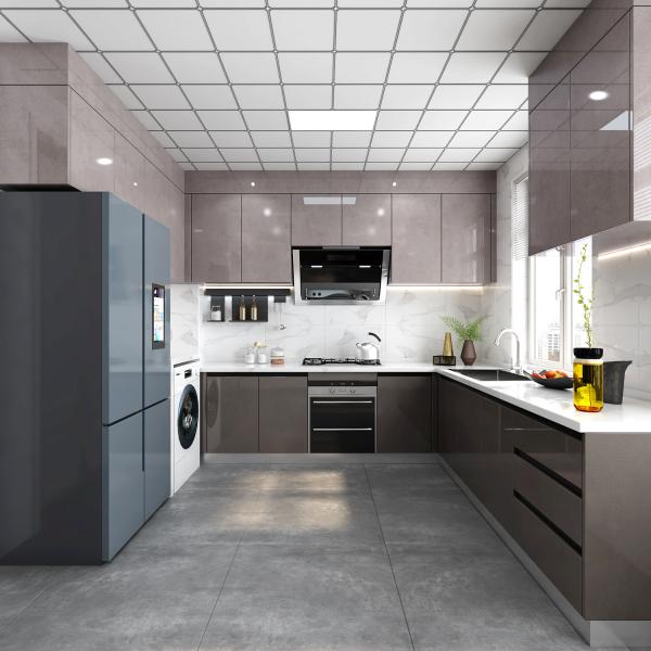 Customized Veneer Color Lacquer Surface Treatment for Kitchen Furniture Cabinetry