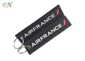Buy cheap Polyester Material Embroidered Name Keychain Custom Shape With Double Side product