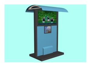 China Multimedia Advertising Waterproof Kiosk , LCD Touch Screen Outdoor Kiosks System with Shelter on sale