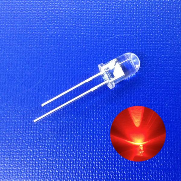 Quality T1 3/4 5mm Red Emitting Color 5mm LED Diode Transparent Round Head For Turn Signal Indicator for sale
