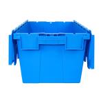 Reusable Attached Lid Container Nestable Logistic Moving PP Solid Box with