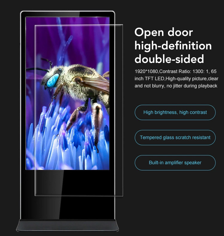 Factory direct sale lcd advertising player floor stand digital signage/totem/kiosk