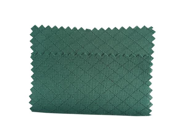 Quality Dark Green 135 GSM Anti Static Fabric ESD Knitted Polyester 6mm Diamond Pattern for sale