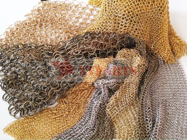 Quality Chain Mail Weave Stainless Steel Ring Mesh Colored Finished for sale