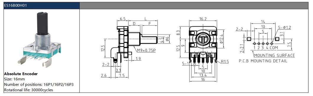 High Resolution Absolute Encoder for Shaft Rotation Sensing