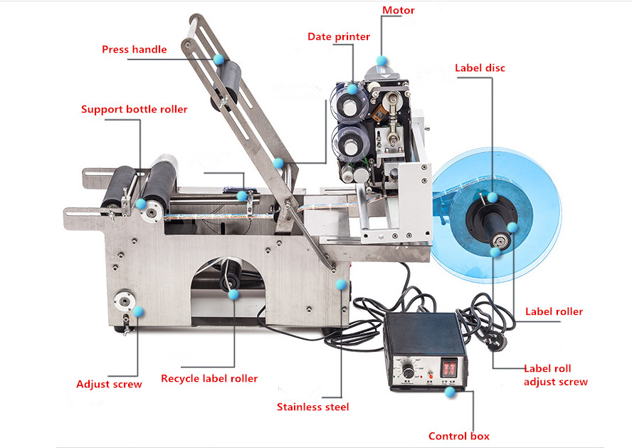 220V Packaging Labeling Machine , Adhesive Sticker Labeling Machine With Date Printer