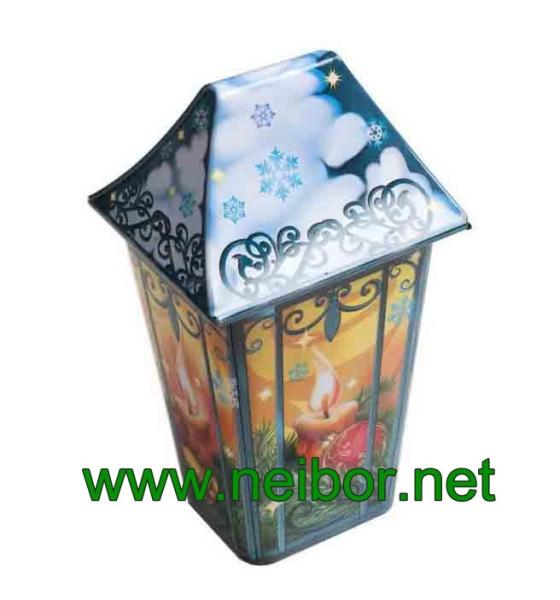Quality custom printing house shape tin box for sale