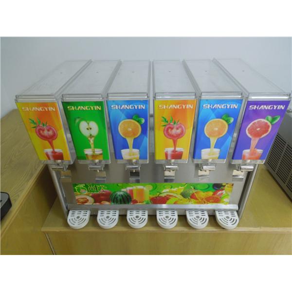 Six Flavor Commercial Fruit Juice Dispenser Machine CE / ISO Safety Certification