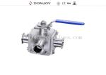 SS316L 2" Manual 3 Way T Port Sanitary Ball Valve with 3A certificate