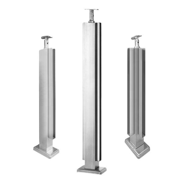 Quality Hardware Accessory Square Stainless Steel Balustrade Posts Anti Corrosion Balcony Railing Posts Customized Stainless Steel Handrail Posts for sale