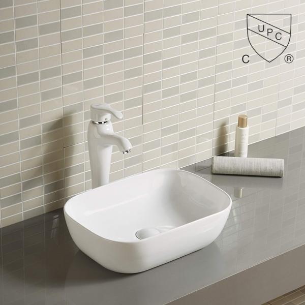 Quality Solid Counter Top Bathroom Sink White Matt Glaze Color Ensure Smooth Surface for sale