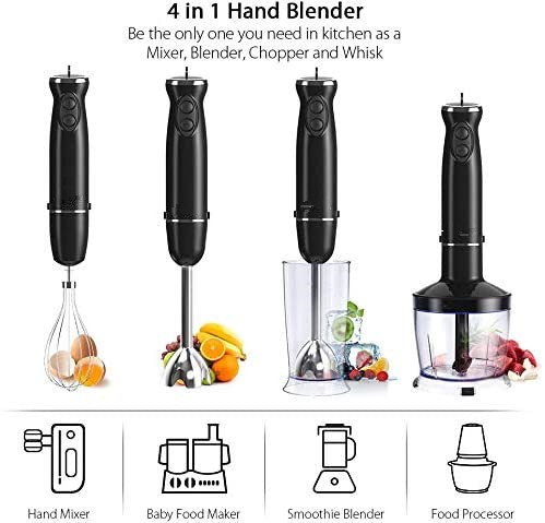 High Speed Portable Hand Blender 4 in1 With Powerful Copper Motor