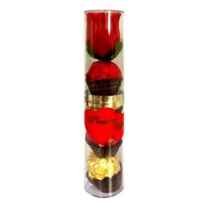 China T4 Rose Flower Cylinder Wafer Chocolate 4pcs on sale