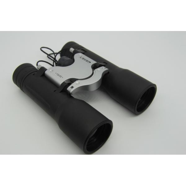 Black 12x32 Compact Folding Binoculars , Compact Sports Binoculars With Neck Strap