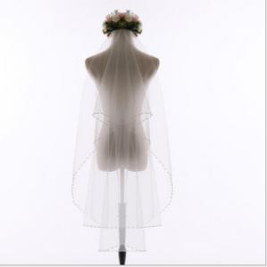 Buy cheap Factory direct wholesale bridal veil short double light yarn soft fingertip wedding veil with hair comb   product