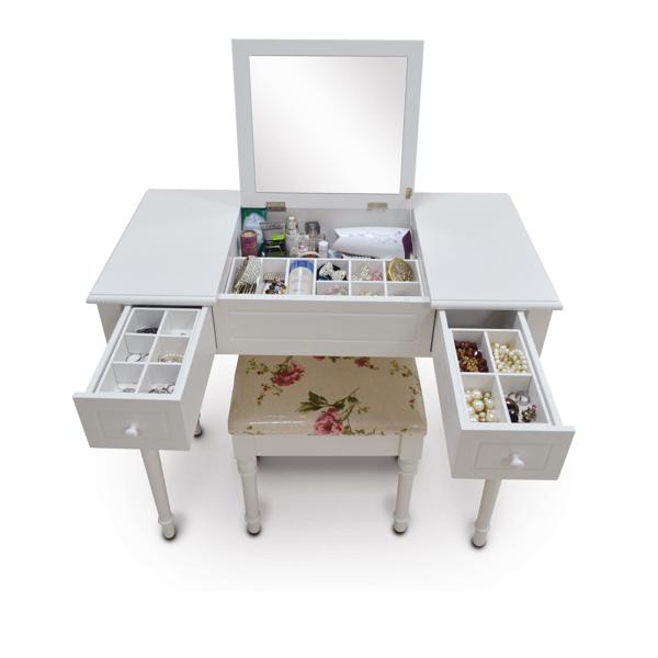Quality KD Package 74.5cm height Lockable Printed Makeup Dressing Tables for sale