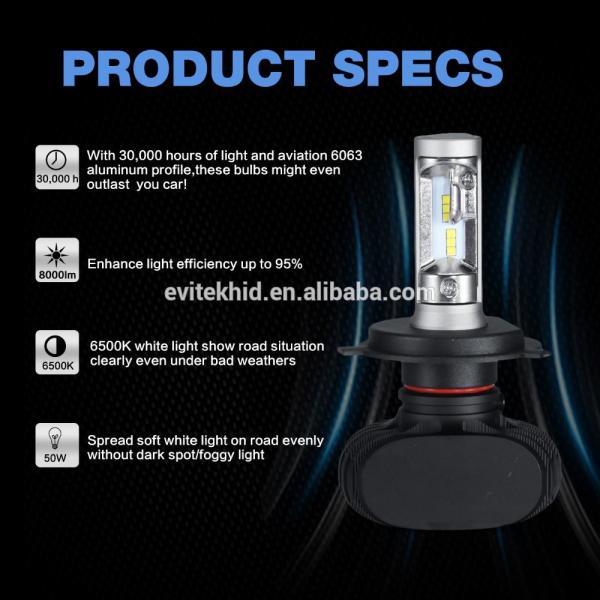 Auto Latest Led Headlights , 50 W 8000lm S1 C-Sp LED Head Lamp