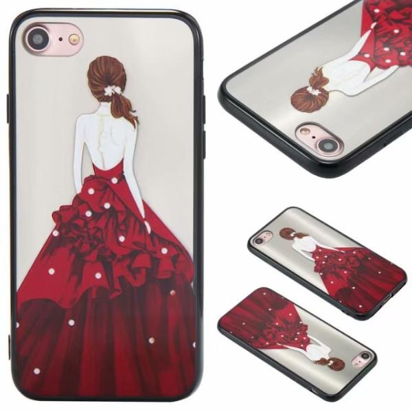 iPhone Leather Varnished Embossed Protective Case with Goddess