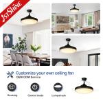 DC Silent Motor LED Retractable Ceiling Fan Light 6 Speed Remote Control