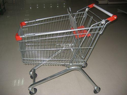 Quality Stainless Steel Shopping Trolley CE Certification With Plastic Handle And Seat for sale
