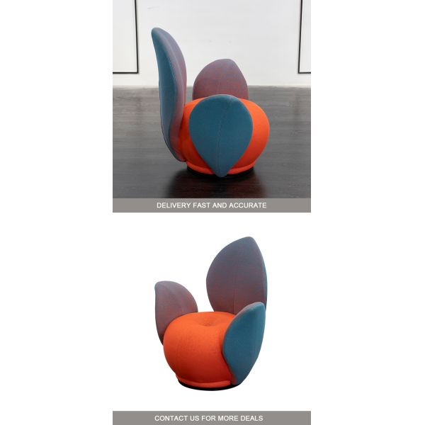 Leisure Chair Modern Accent Design Cashmere Fabric Interior Decoration Living Room Single Lounge Chair Elegant Furniture