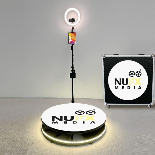 Quality Automatic Metal 360 Selfie Photo Video Booth With Adjustable Spinning Arm for sale