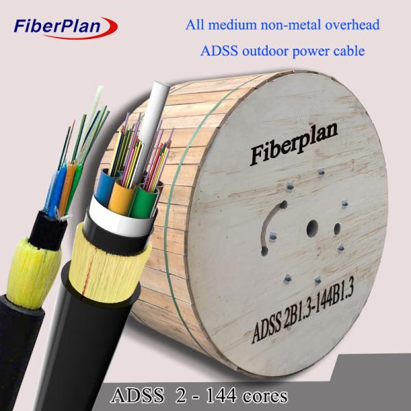 High Strength Single Jacket 4 To 96 Cores ADSS Fiber Optic Cable