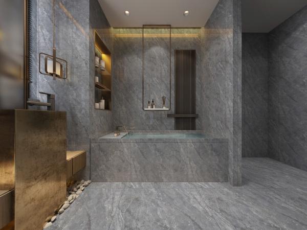 Quality 32x32'' ISO13006 Polished Glazed Tiles Gray Marble 9.8mm for sale