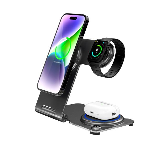 Quality Multipurpose Cool Electronic Gifts Foldable Wireless Charger Holder Multiple Devices for sale