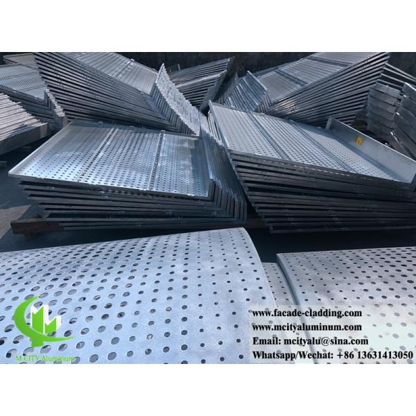 Powder Coated Perforated Aluminum Facade Cladding Customized Metal Facade Panel