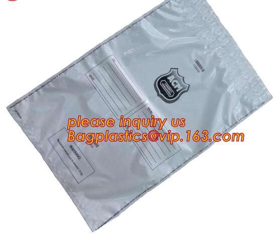 money locking security bag courier plastic bag, plastic self adhesive evidence bag/security bag, Temper-Evident Bags, De