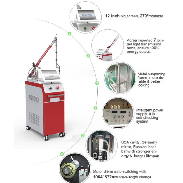 755, 650 1064nm q switched yag laser for hyperpigmentation nd yag laser system