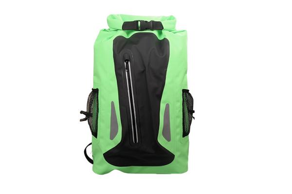 Quality Green Reflective Roll Top Backpack Waterproof , Heavy Duty Go Outdoors Dry Bag  for sale