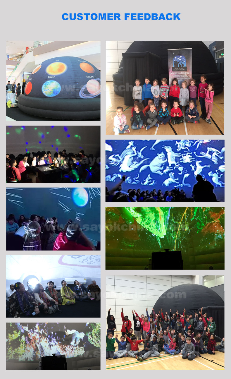 360 Dome Projection 5/6m Portable Black Inflatable Planetarium Tent