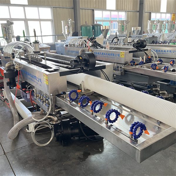 Flexible HDPE Corrugated Pipe Machine , PE Pipe Extruder Machine Double Wall