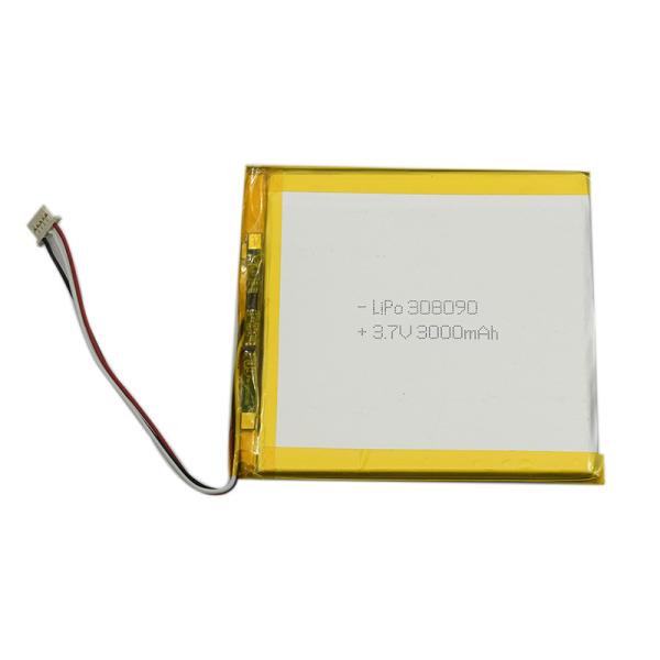 IEC UN38.3 Lithium Polymer Battery Pack 308090 Lipo 3.7 V 3000mah