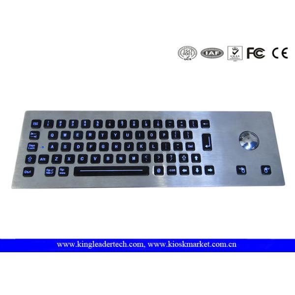 Backlight Panel mount rugged keypad Metal 65 full travel keys , integrated Trackball