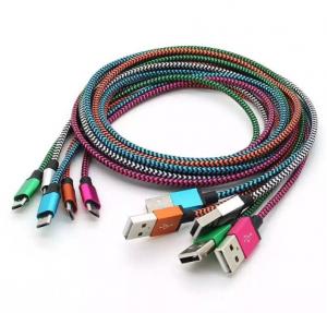 China 1M 2M 3M Unbroken Metal Connector Fabric Nylon Braid Micro USB Cable Lead charger Cord S7 on sale