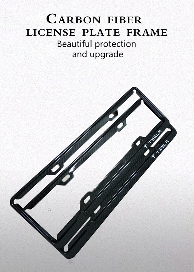 Rust Resistant Tesla Carbon Fiber License Plate Frame